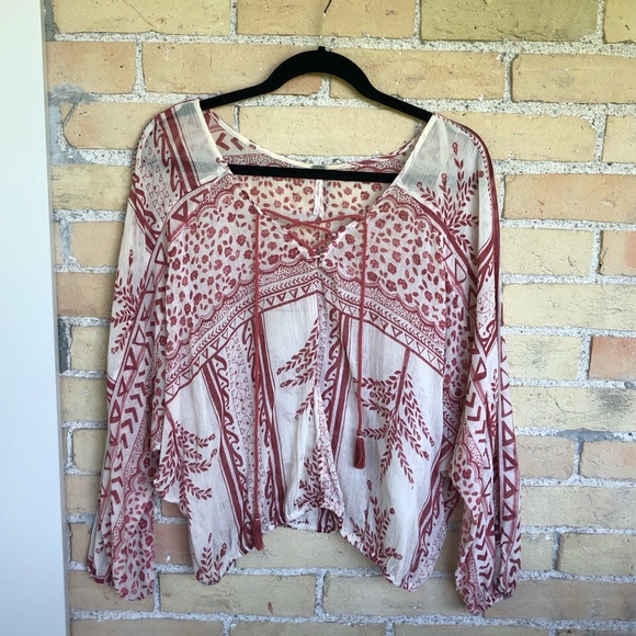Free People Patterned Blouse